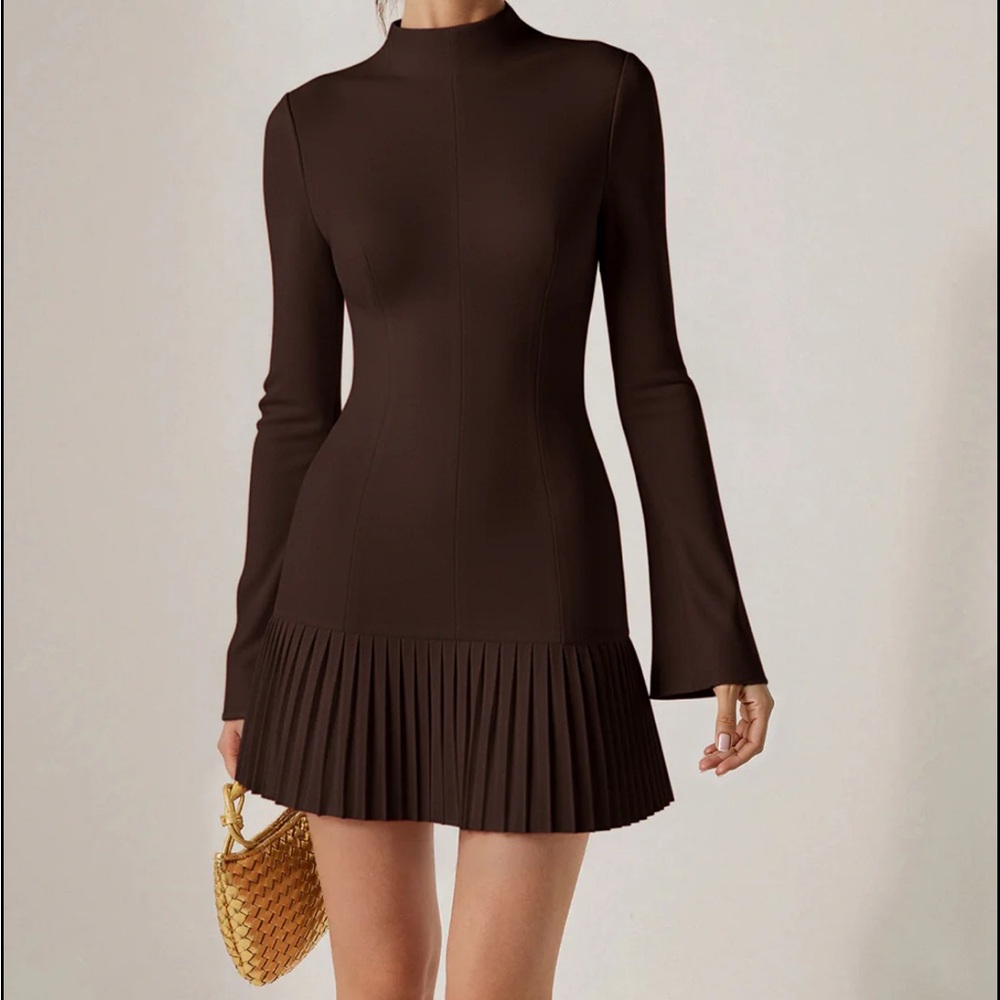 Commense Chocolate Long Sleeve Dress